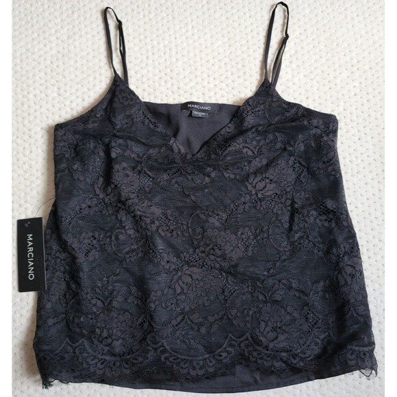 NWT Marciano Guess Women's Black AVA LACE Camisole TANK, Medium - Picture 1 of 9